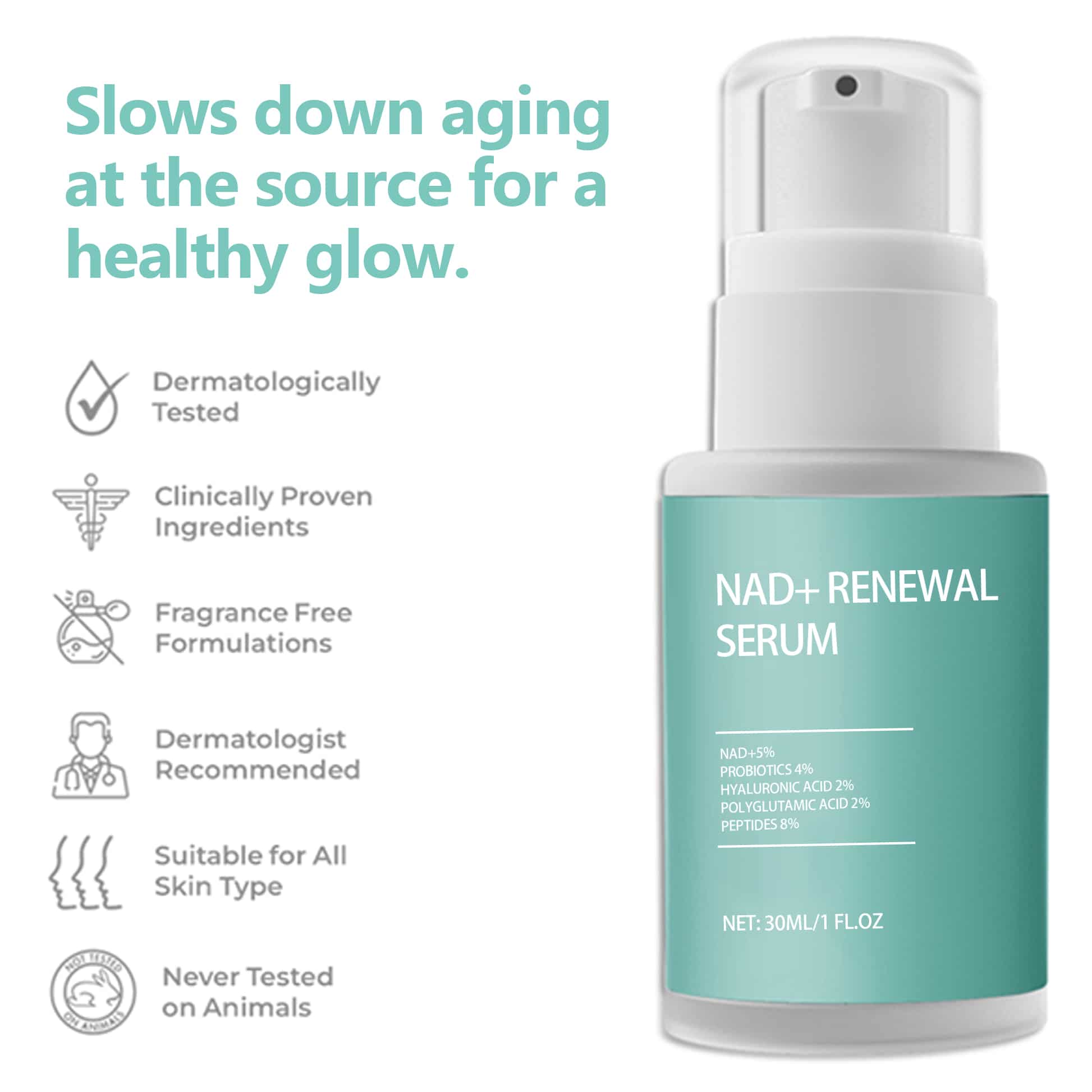 private label nad+ renewal facial serum